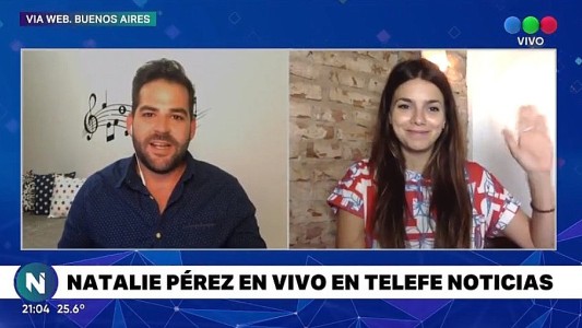 Natalie Pérez estuvo en vivo en Telefe Noticias