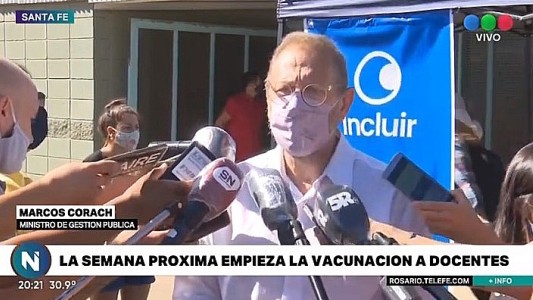 Marcos Corach: “La aplicación a docentes comenzará muy pronto con vacunatorios específicos”