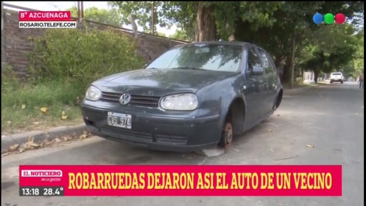 Inseguridad: robaron las ruedas de un auto en barrio Azcuénaga