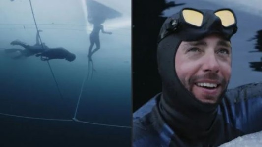 Un francés estableció nuevo récord mundial de apnea bajo hielo