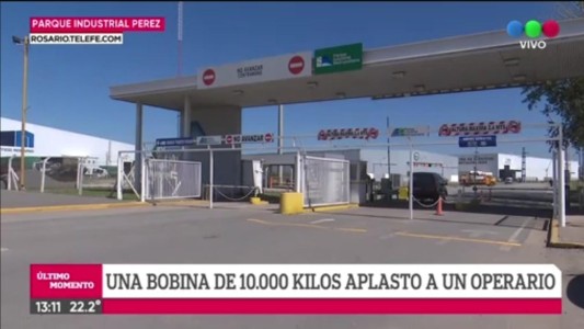 Un operario del Parque Industrial de Pérez murió aplastado por una bobina de 10 mil kilos