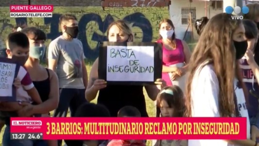 Masiva marcha de vecinos de Rosario contra la inseguridad