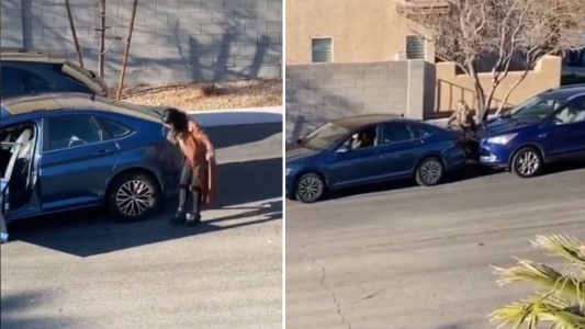 Video viral: los intentos de una mujer por estacionar su auto y el final desopilante de la historia