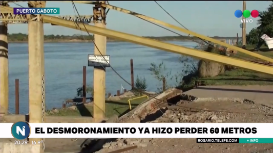En Puerto Gaboto se desmoronó el muelle del Club Náutico