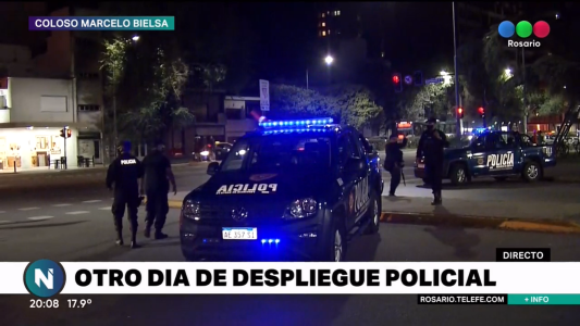 Otro día de despliegue policial en la zona del Coloso Marcelo Bielsa