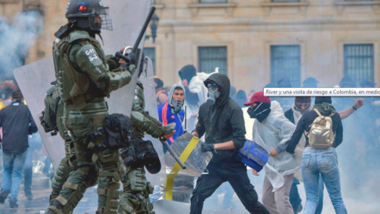 River y una visita de riesgo a Colombia, en medio del caos y los disturbios