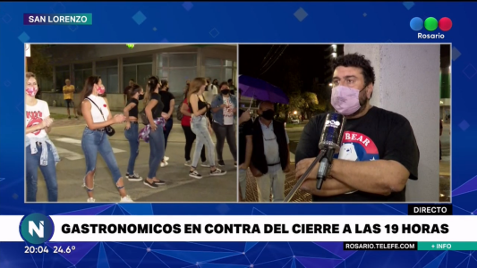 San Lorenzo: gastronómicos se movilizaron contra el cierre a las 19 hs