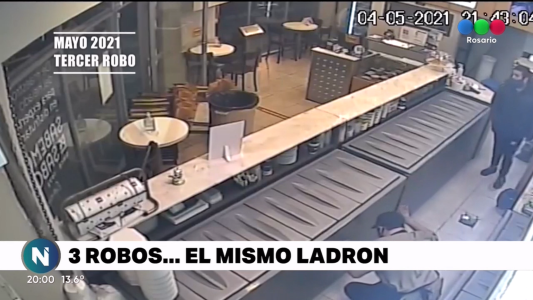3 robos en un mes: delincuente ensañado con una misma heladería