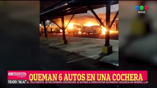 Vandalismo: incendieraon seis autos en un estacionamiento