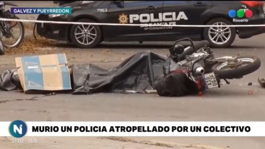 Policía motorizado murió atropellado por un colectivo