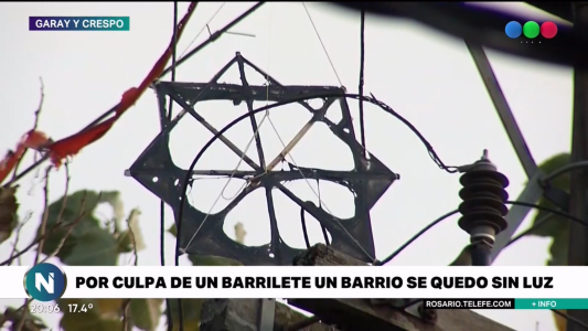 Por culpa de un barrilete, un barrio se quedó sin luz