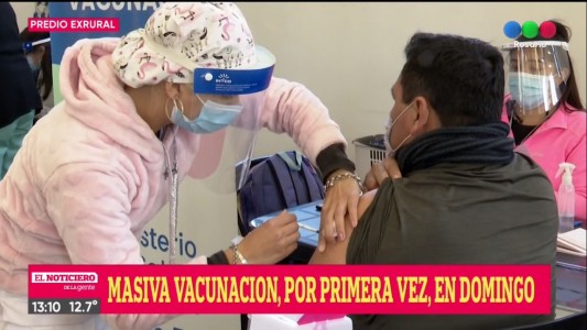 Por primera vez se vacunó un domingo en el predio de la ex Rural