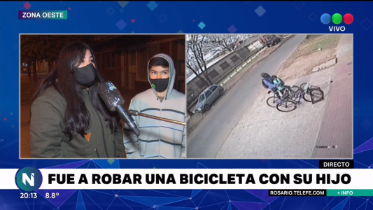 El peor ejemplo: fue a robar una bicicleta con su hijo