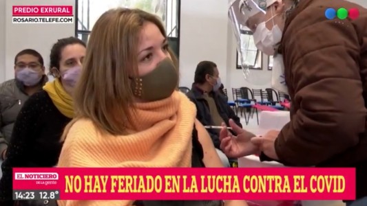 La vacunación sigue incluso durante el feriado en La Rural