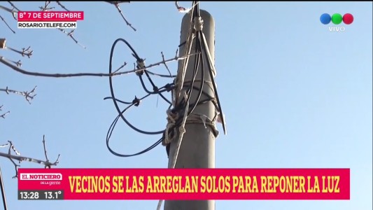 Hartos de no tener respuesta de la EPE, un grupo de vecinos contrató un electricista que les reconectó el servicio