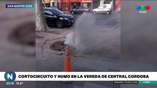 Peligro por cortocircuito y humo en la vereda de Central Córdoba