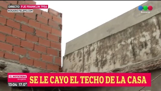 Se cayó el techo de una casa de familia en zona oeste