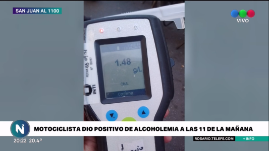 Imprudencia al volante: un motociclista dio 1,48 en un control de alcoholemia