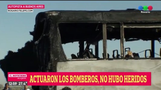 Ardió en llamas un colectivo que trasladaba personal a la planta de Cargill