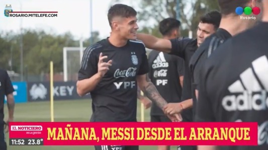 Lionel Messi entrenó a la par de sus compañeros y podría ser titular ante Uruguay