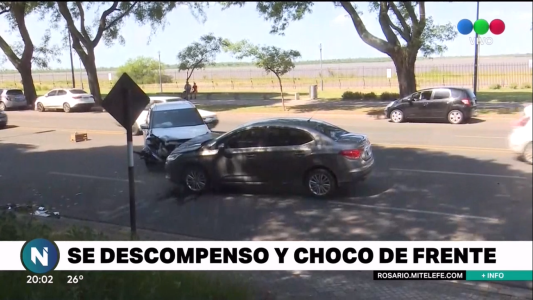 Se descompensó, cruzó de carril y chocó de frente con otro auto
