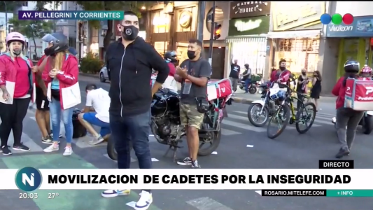 Movilización de cadetes por la inseguridad