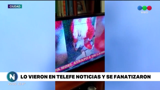 Video: el Papá Noel “héroe” ya tiene fans