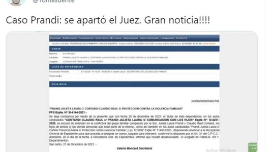 El calvario de Julieta Prandi: apartan al juez de la causa