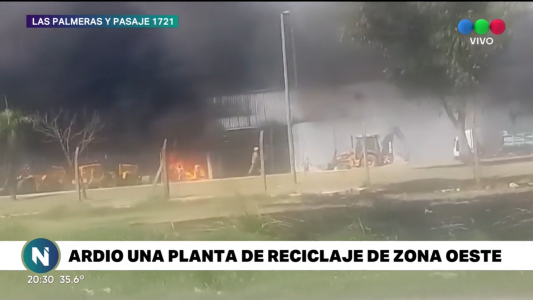 Ardió una planta de reciclaje en la zona oeste