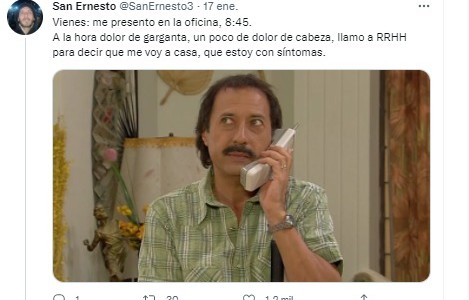 Contó como se contagió de coronavirus con un hilo de memes de Francella y se hizo viral