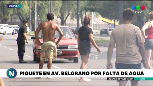 Piquete en uno de los ingresos a Rosario por falta de agua