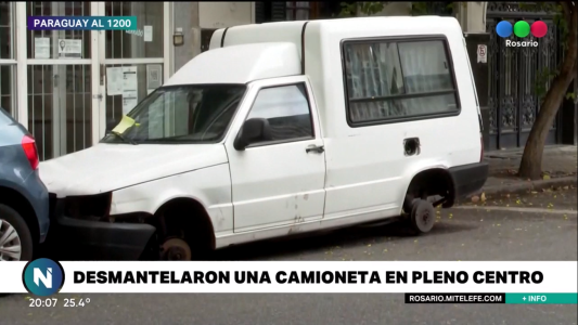 Desmantelaron una camioneta en pleno centro rosarino