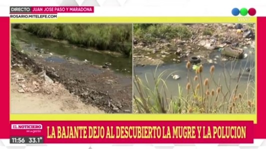 La bajante del río dejó en evidencia la contaminación del Arroyo Ludueña