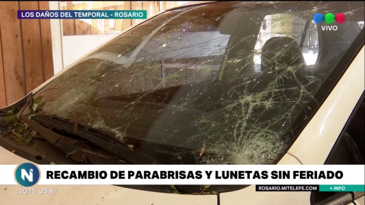 Después del temporal: sin feriado para talleres que reparan cristales de autos