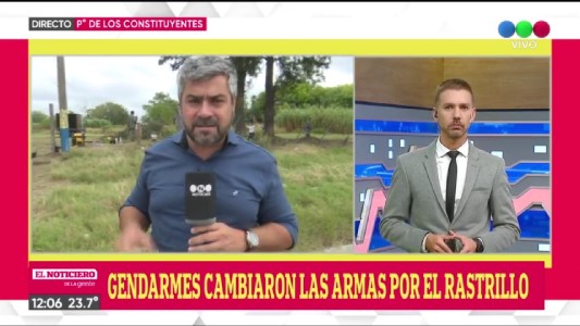 Sorprendieron al personal de gendarmería cortando el pasto del futuro destacamento