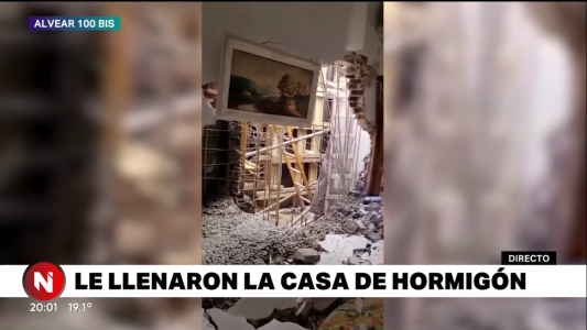 Obra problemática: la presión del hormigón derrumbó la pared lindera a una casa