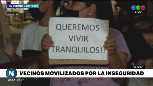 Reclamo de vecinos cansados por la inseguridad en Uriburu y Oroño