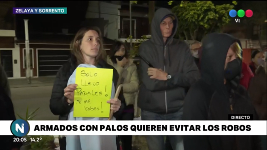 Vecinos armados con palos salieron a defender su barrio