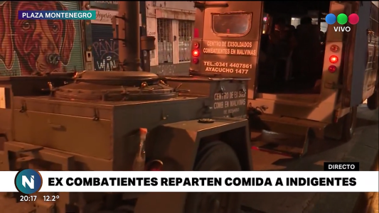 Llegó el frío, y también el plato de comida caliente de los Excombatientes de Malvinas