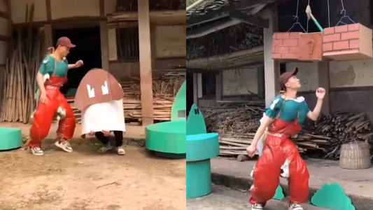 El video recreando Mario Bros en la vida real que es viral