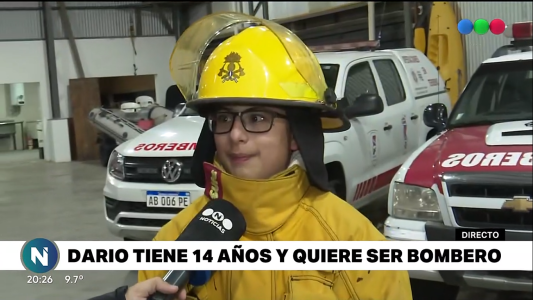 Día de los Bomberos Voluntarios: Darío tiene 14 años y quiere abrazar la vocación