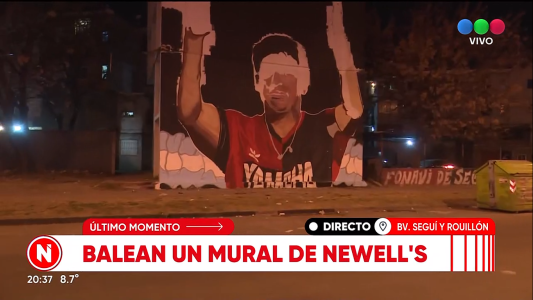 Balean un mural de Newell´s y hay dos personas heridas