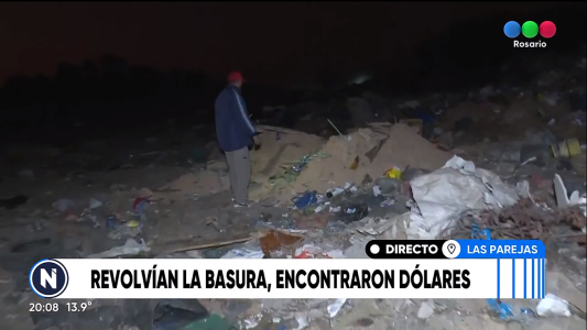 Las Parejas: empleados municipales encontraron 50 mil dólares en un basural