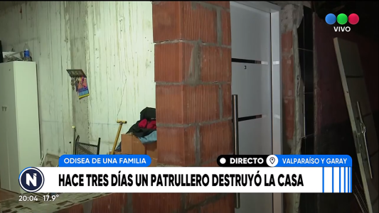 Hace tres días que un patrullero rompió su casa y aún no llega la respuesta de la provincia