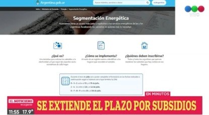 Se extendió el plazo de inscripción para solicitar el subsidio para gas y electricidad hasta el 31 de julio