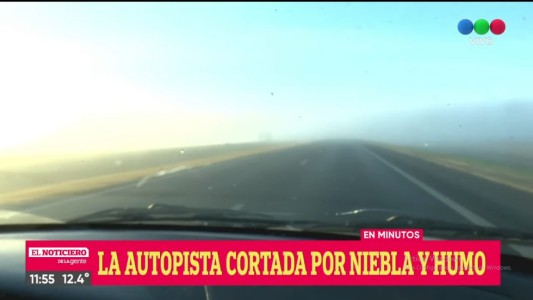 Corte total y desvío en la Au. Rosario - Buenos Aires por humo y neblina