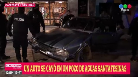 Un auto incrustó en un pozo de Aguas Santafesinas