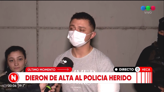 Dieron de alta al policía herido en Villa Banana