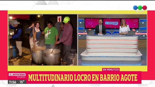 Realizan un locro multitudinario en barrio Agote