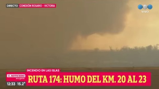 Los incendios desde adentro en la ruta de Rosario a Victoria